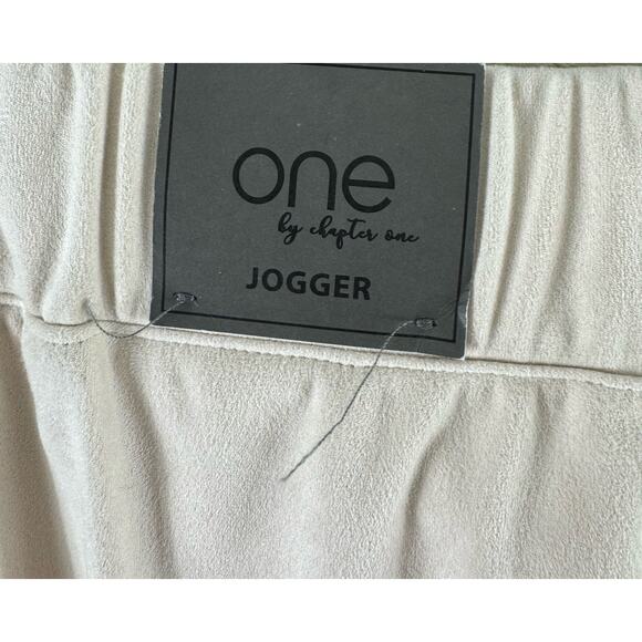 One by Chapter One NWT Cream Suede Jogger Pants Large - Picture 6 of 8